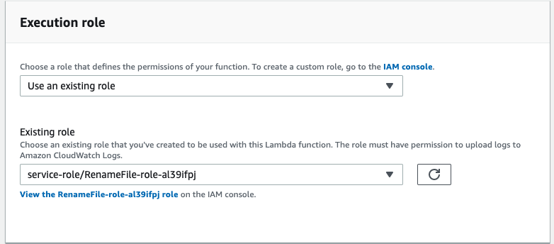 change role in lambda