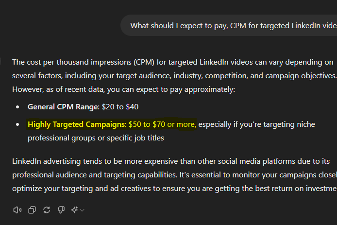 ChatGPT LinkedIn Question